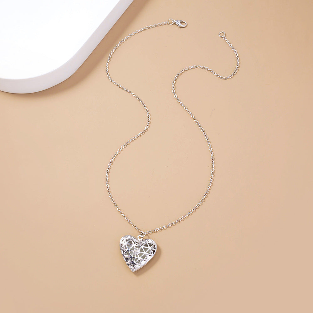 Hollow Luminous Heart Necklace Pendant