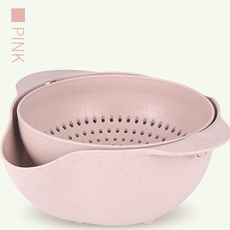 Plastic Rice Fruit Bowl Washing Rice Sieve Basin Washing Basket