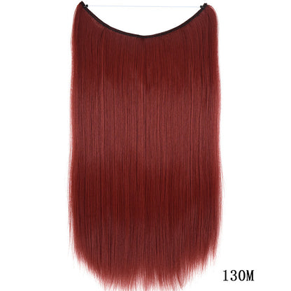 Invisible Wire No Clips in Hair Extensions Secret Fish Line Hairpieces Silky Straight Synthetic