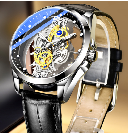 Men Watch Skeleton Automatic Quartz Watch Gold Skeleton Vintage Man Watch