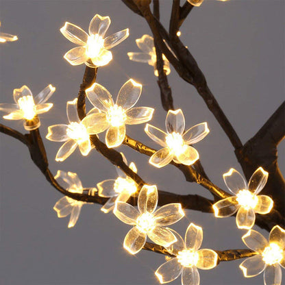 Lámpara LED de flor de cerezo, 36 bombillas, jarrón de Navidad, lámpara Floral de café, luces de rama de árbol, luz decorativa, decoración de Bar para el hogar y la boda