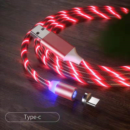 Cabo de carregamento magnético streamer cabo de carregamento rápido iluminação micro cabo usb led carregador magnético tipo-c cabo