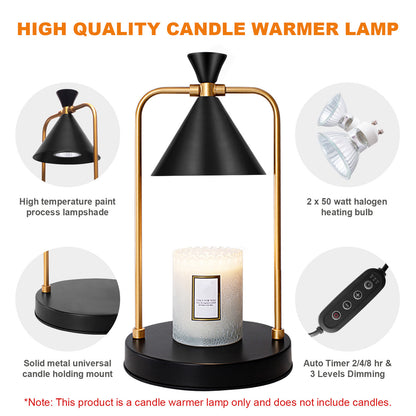 Candle Warmer Lamp With Timer, Dimmable Candle Lamp Warmer, Electric Candle Warmer, Compatible With Small And Large Scented Candles, Candle Melter