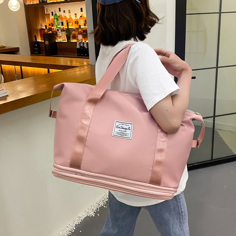 Bolsa de viaje con doble separación en seco y mojado, impermeable, de gran capacidad, para gimnasio, Fitness, Weekender durante la noche para mujer