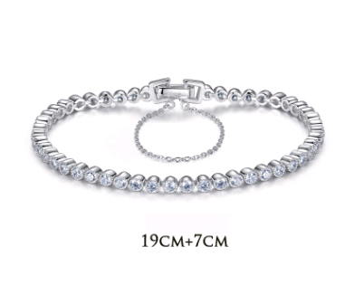 Pulseira de prata esterlina S925 com pulseira feminina requintada de zircônia AAA