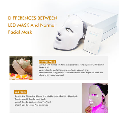 Máscara LED de 7 colores Máscara facial de fotones con luz LED