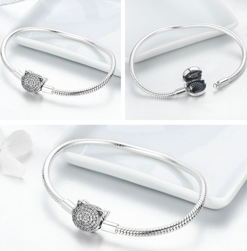 Silver platinum-plated bracelet