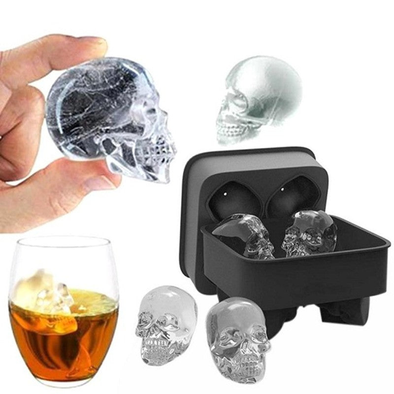 Creative 3D Skull Mold Ice Cube Tray Silicone Mold Soap Candle Mold Sugar Craft Tools Bakeware Chocolate Mold