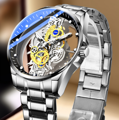 Men Watch Skeleton Automatic Quartz Watch Gold Skeleton Vintage Man Watch