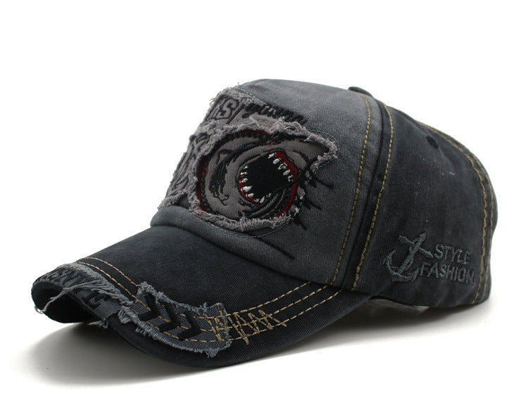 Boné de beisebol Shark Denim Hip Hop Outdoor Snapback