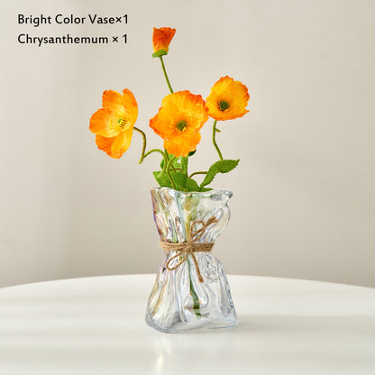 Acessórios de decoração de mesa de casa nórdica de vidro vaso de flores secas