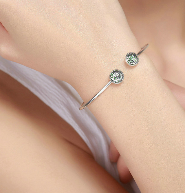 Veroco pulsera de plata de ley s925 pulsera de árbol de vida salvaje simple a la moda para mujer