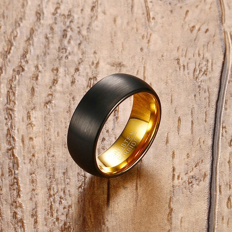 Tungsten steel 8MM brushed ring