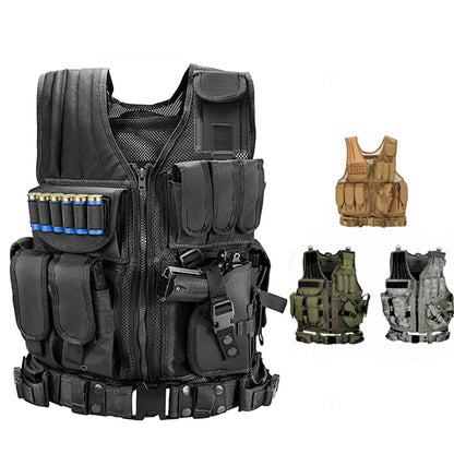 Chaleco táctico militar de combate, chalecos de armadura del ejército Molle Airsoft, chaleco Swat para caza al aire libre, pesca, chaleco de entrenamiento CS