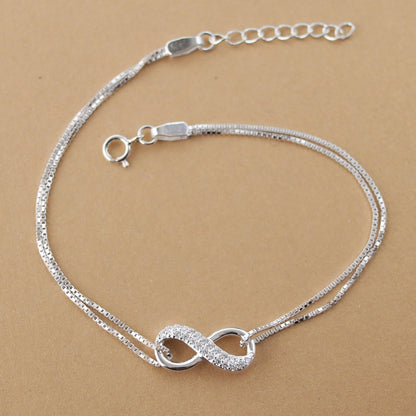 Pulsera de la suerte de plata infinita