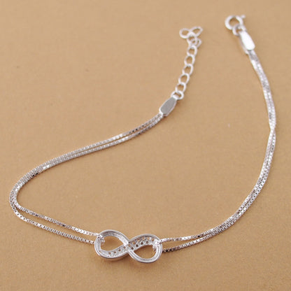 Pulsera de la suerte de plata infinita