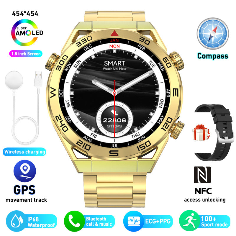 ECG PPG Bluetooth Llamadas Brújula GPS Cargador inalámbrico Reloj inteligente