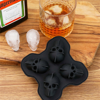 Creative 3D Skull Mold Ice Cube Tray Silicone Mold Soap Candle Mold Sugar Craft Tools Bakeware Chocolate Mold