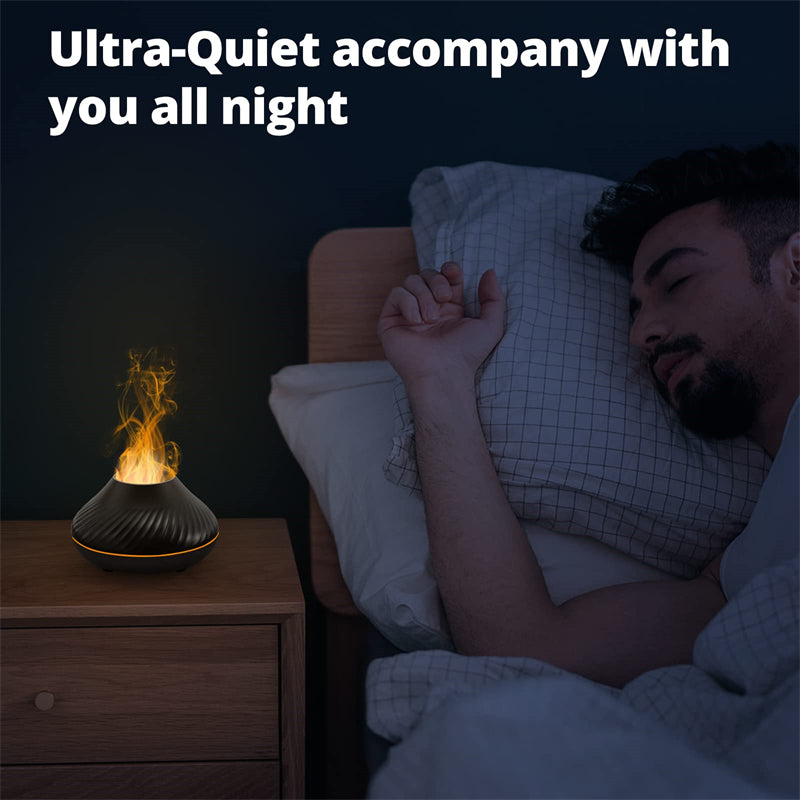 Volcanic Flame Aroma Diffuser Essential Oil Lamp 130ml USB Portable Air Humidifier With Colour Night Light Mist Maker Fogger LED Light