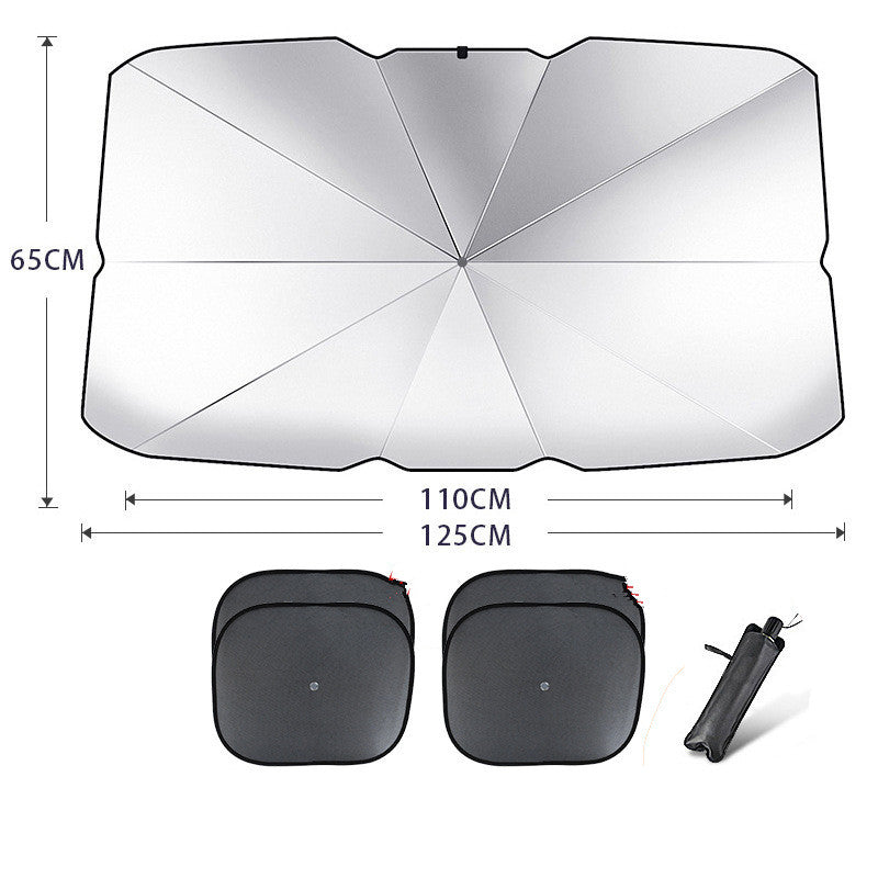 Parasol plegable para parabrisas de coche, sombrilla con protección UV, aislamiento térmico, cubierta para ventana delantera de coche, Protector Interior, Gadgets de verano