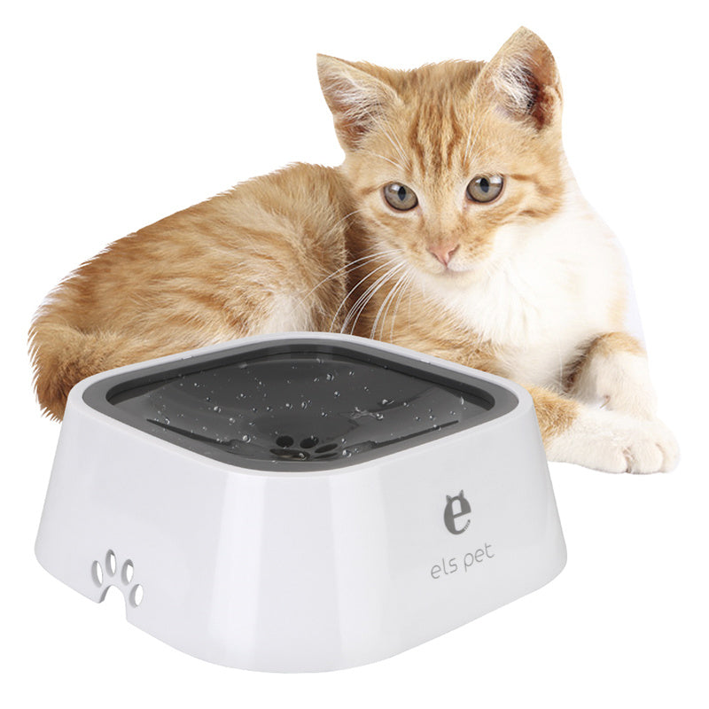 Tigela de água para cães e gatos de 1,5l, tigela flutuante, anti-transbordamento, alimentador de água lento, fonte para animais de estimação, abs e pp, suprimentos para cães