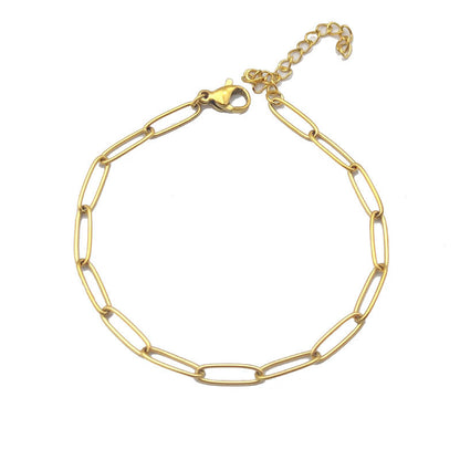 Pulseira minimalista de aço inoxidável galvanizado a céu aberto