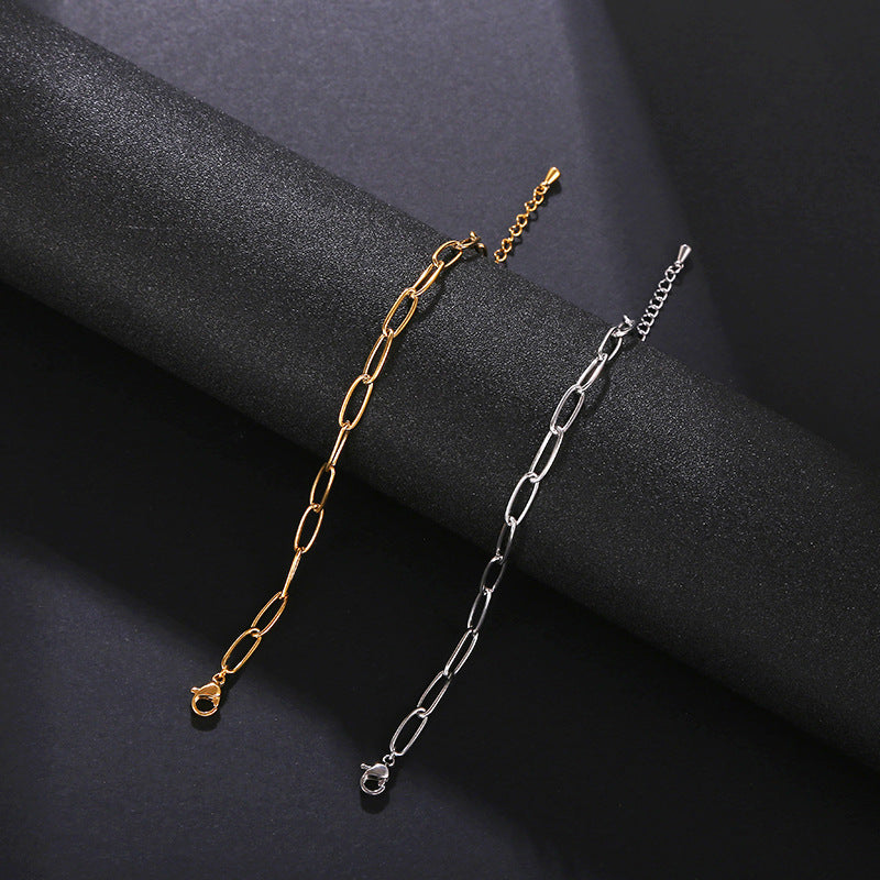 Minimalist Stainless Steel Electroplated Openwork Bracelet