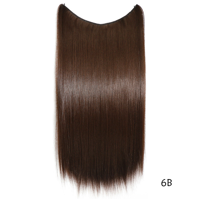 Invisible Wire No Clips in Hair Extensions Secret Fish Line Hairpieces Silky Straight Synthetic