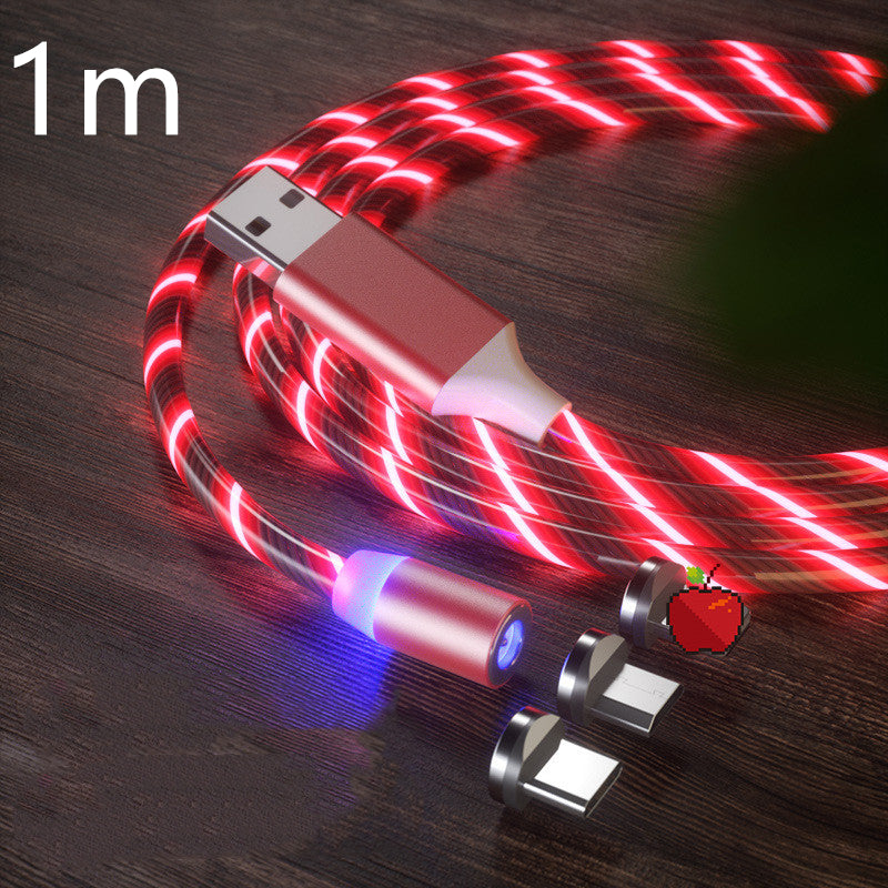 Cable de carga magnético Streamer Cable de carga rápida iluminación Cable Micro USB cargador magnético LED Cable tipo C