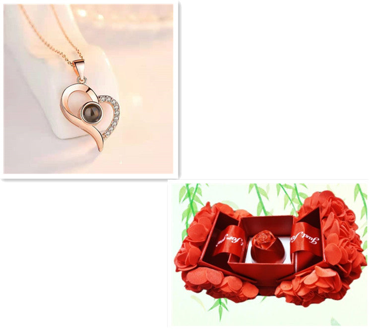 Hot Valentine's Day Gifts, Metal Rose Jewelry Gift Box, Necklace For Wedding, Girlfriend Gifts