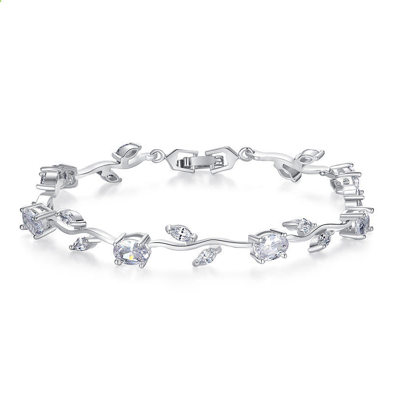 Pulsera de mujer de cristal plateado