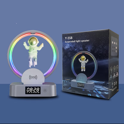 Levitação magnética bluetooth alto-falante astronauta casa rgb mini rádio tws caixa de som ao ar livre sem fio subwoofer tf aux usb