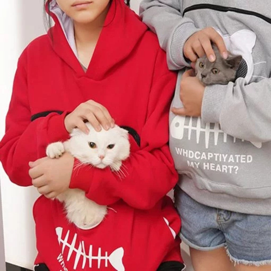 Sudadera con capucha y diseño de bolsillo para perro y gato, suéter de manga larga, traje para gato