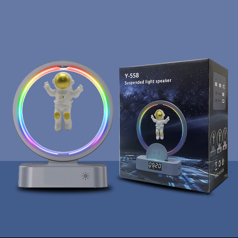 Levitação magnética bluetooth alto-falante astronauta casa rgb mini rádio tws caixa de som ao ar livre sem fio subwoofer tf aux usb