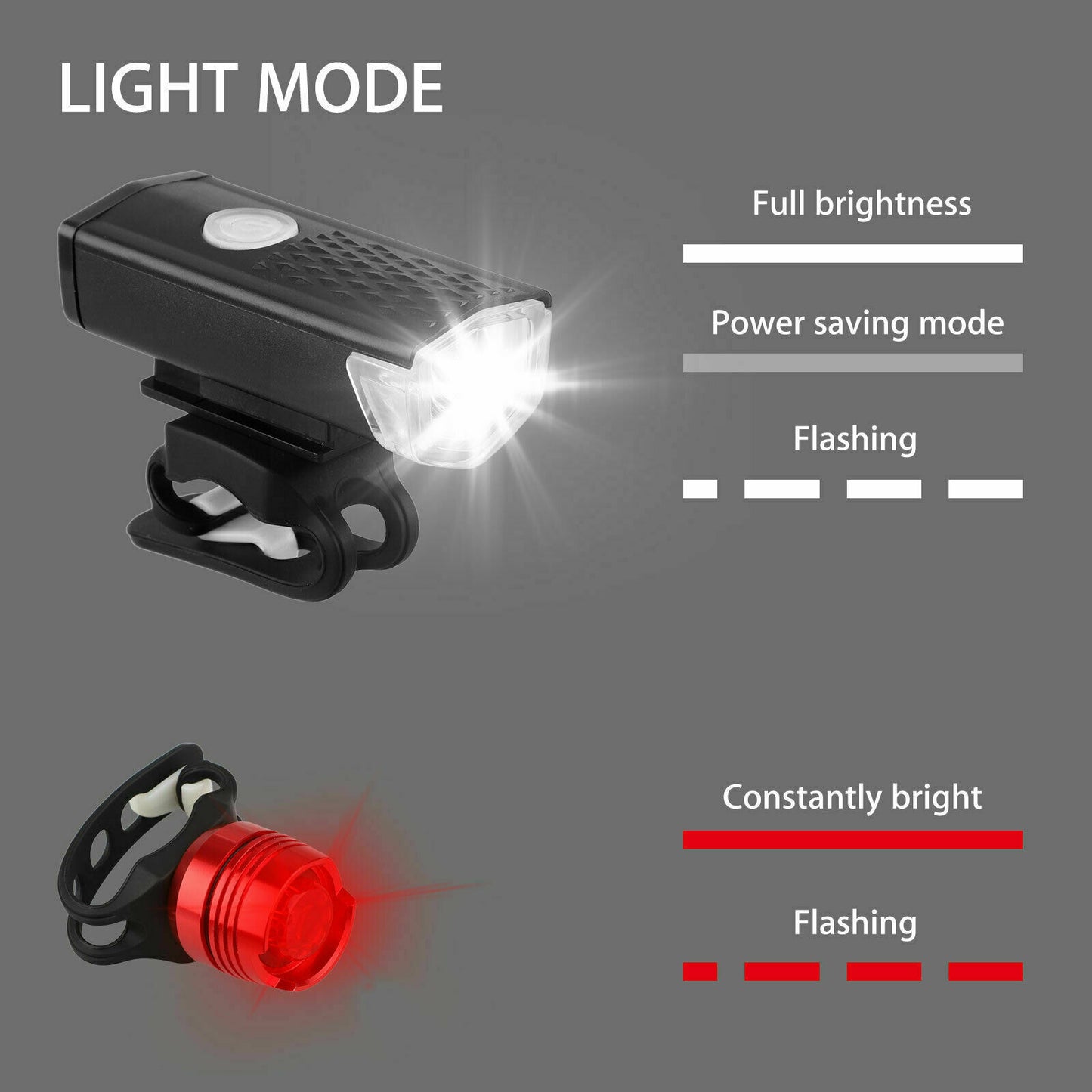 USB recargable LED bicicleta faro bicicleta cabeza luz delantera trasera lámpara ciclismo