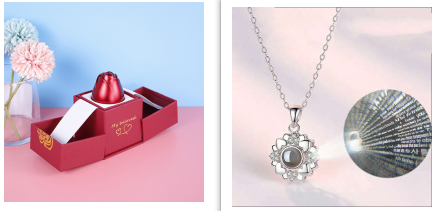 Hot Valentine's Day Gifts, Metal Rose Jewelry Gift Box, Necklace For Wedding, Girlfriend Gifts