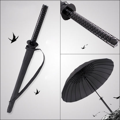 Black Straight Pole Creative Automatic Sun Umbrella