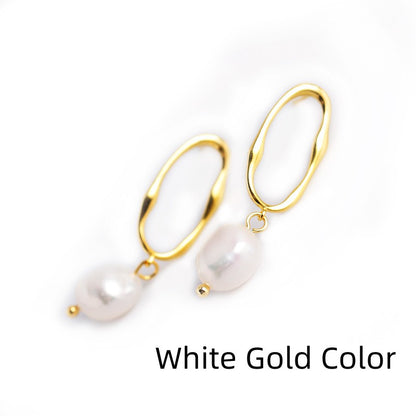 Personality Trend Baroque Irregular Shaped Water Pearl Earrings