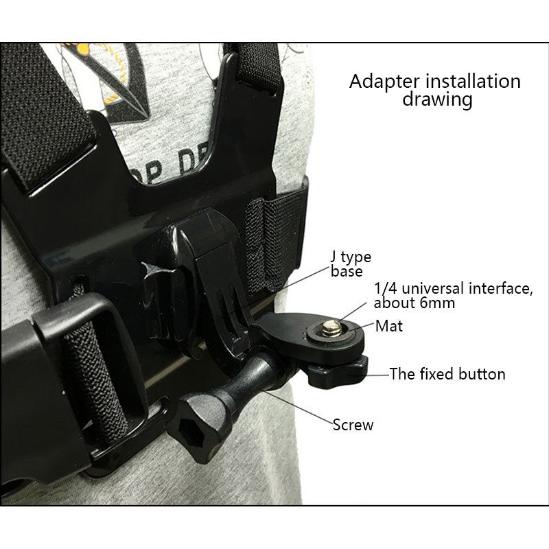 Suporte de cinta para montagem no peito do telefone móvel, clipe para câmera de ação, alças ajustáveis