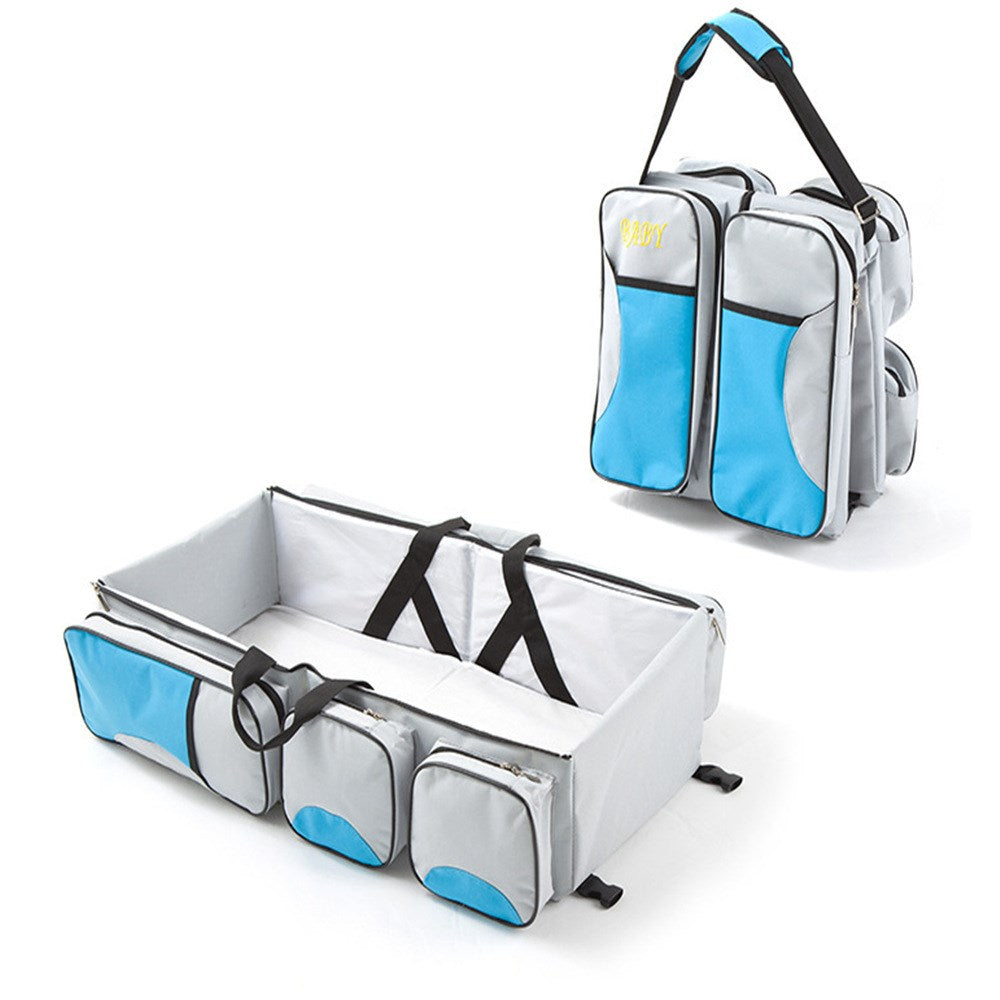 Portable travel folding crib mother and baby bag