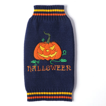 Pet Halloween Dog Knitted Pumpkin Sweater