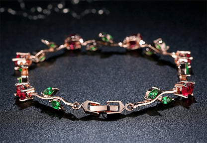 Plated crystal ladies bracelet