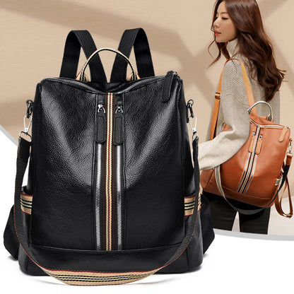 Fashionable PU Student Backpack Single Shoulder Portable