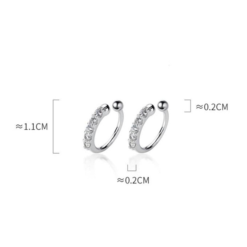 Simple row of diamond earrings without pierced ears