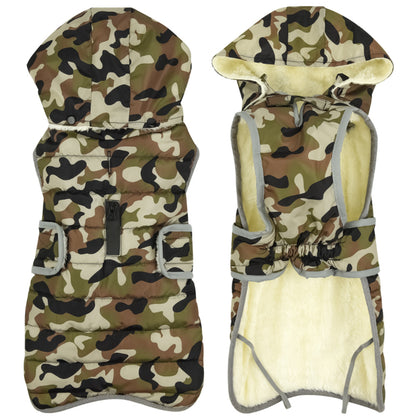 Detachable Hooded Pet Clothing Camo Dog Clothes