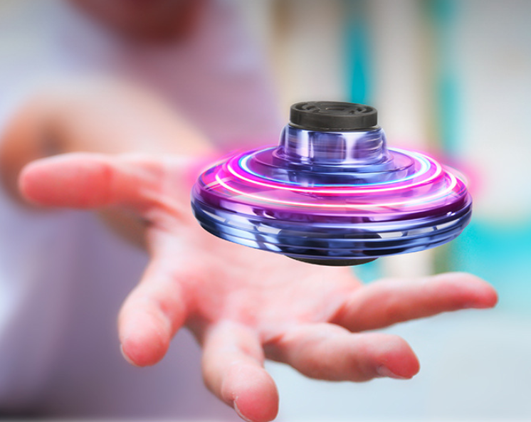 Mini Fingertip Gyro Interactive Decompression Toy Drone LED UFO Type Flying Helicopter Spinner Toy Kids Boomerang