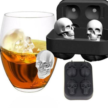 Creative 3D Skull Mold Ice Cube Tray Silicone Mold Soap Candle Mold Sugar Craft Tools Bakeware Chocolate Mold