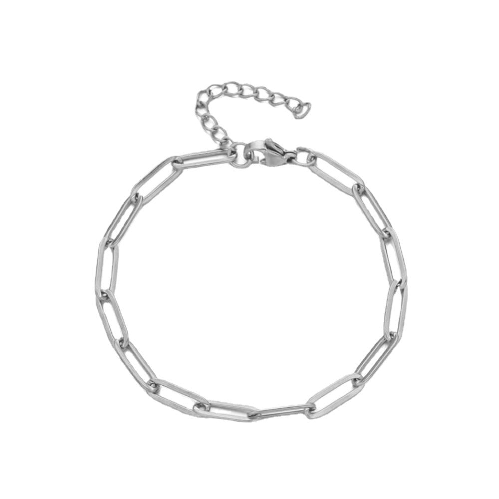 Pulsera minimalista calada galvanizada de acero inoxidable