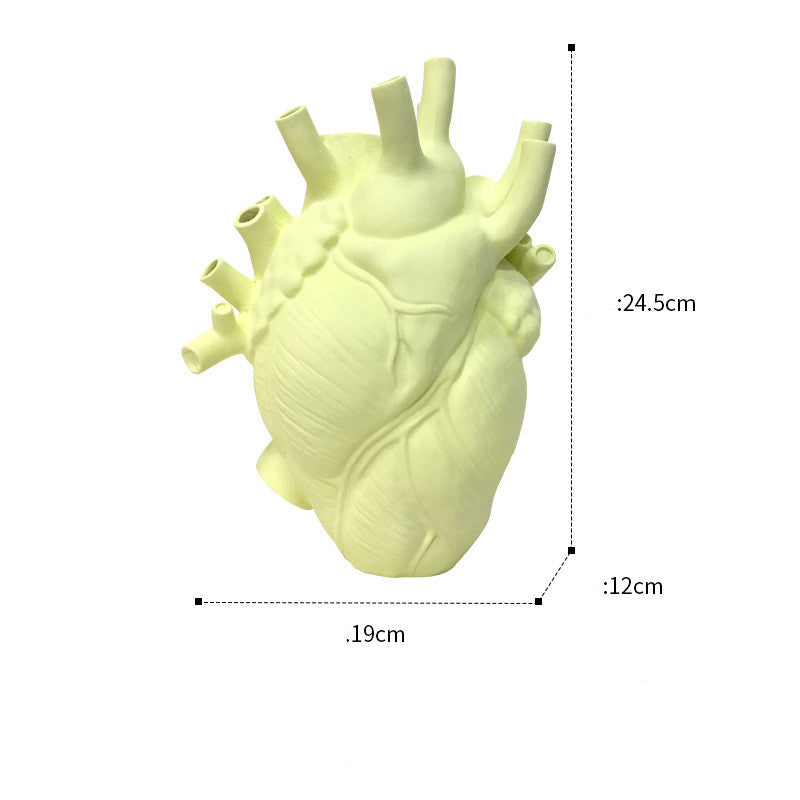 Vaso seco em forma de coração, estilo nórdico, escultura, vaso de flores para decoração de casa de mesa, ornamento