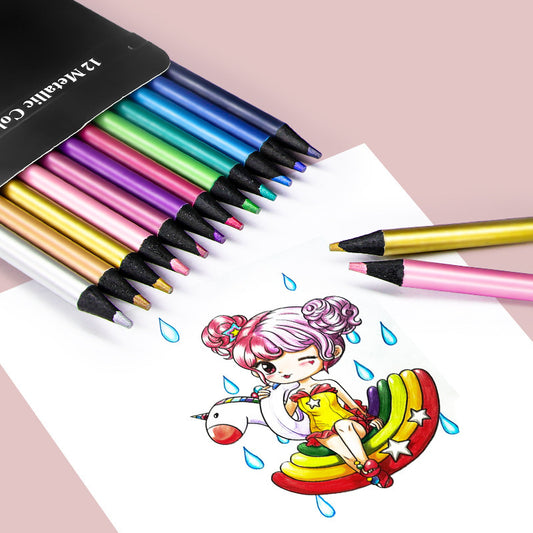 Conjunto de dibujo de doodle de lápices de colores creativos